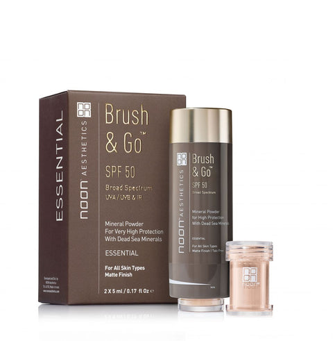 NOON Aesthetics Brush&Go -SPF 50, pudra su mneraline apsauga nuo saulės visų tipų odai 2x5ml
