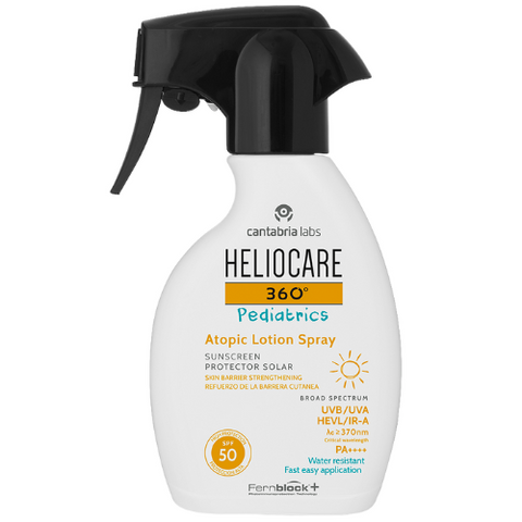 HELIOCARE 360 PEDIATRICS PURŠKIAMA APSAUGA NUO SAULĖS ATOPINEI VAIKŲ IR KŪDIKIŲ KŪNO ODAI SPF50, 250 ML