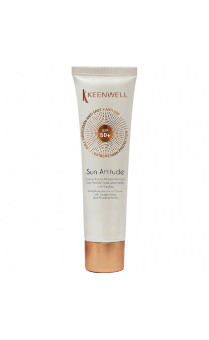 KEENWELL SUN ATTITUDE SPF 50 DEPIGMENTUOJANTIS IR PRIEŠ ODOS SENĖJIMĄ VEIKIANTIS VEIDO KREMAS, 60 ml